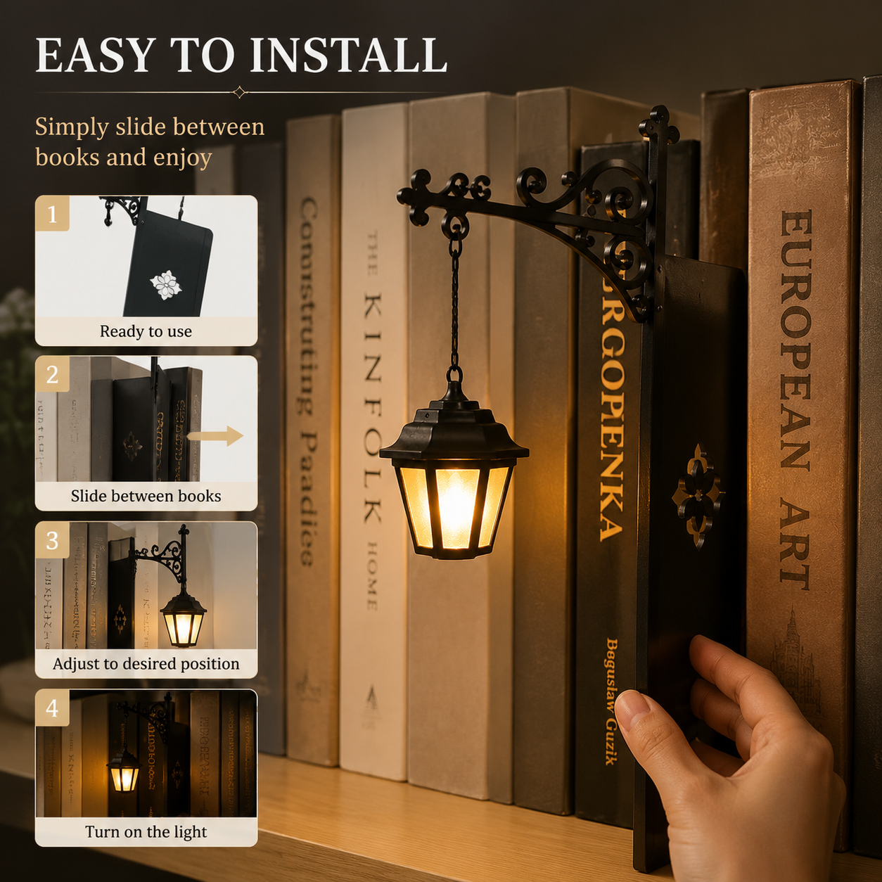 Mini Vintage Bookshelf Lamp, Cozy LED Book Nook Light for Home Decor, Unique Party Gift & Housewarming Gift for Book Lovers