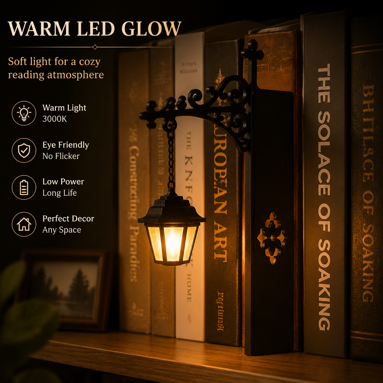 Mini Vintage Bookshelf Lamp, Cozy LED Book Nook Light for Home Decor, Unique Party Gift & Housewarming Gift for Book Lovers