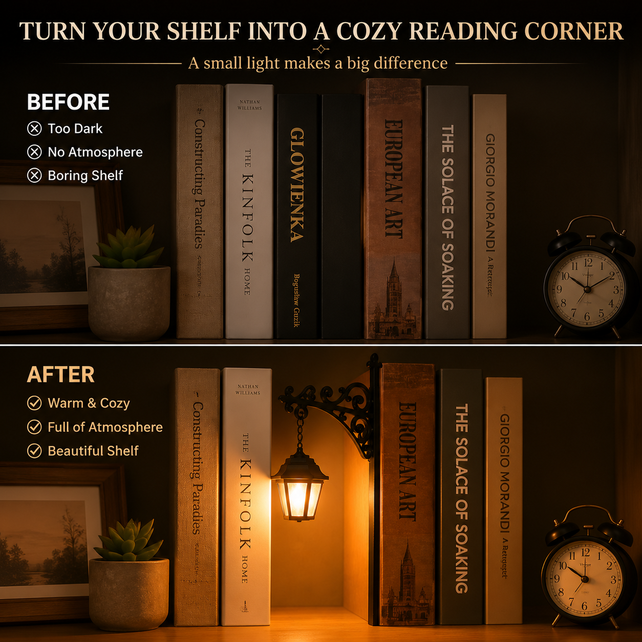 Mini Vintage Bookshelf Lamp, Cozy LED Book Nook Light for Home Decor, Unique Party Gift & Housewarming Gift for Book Lovers