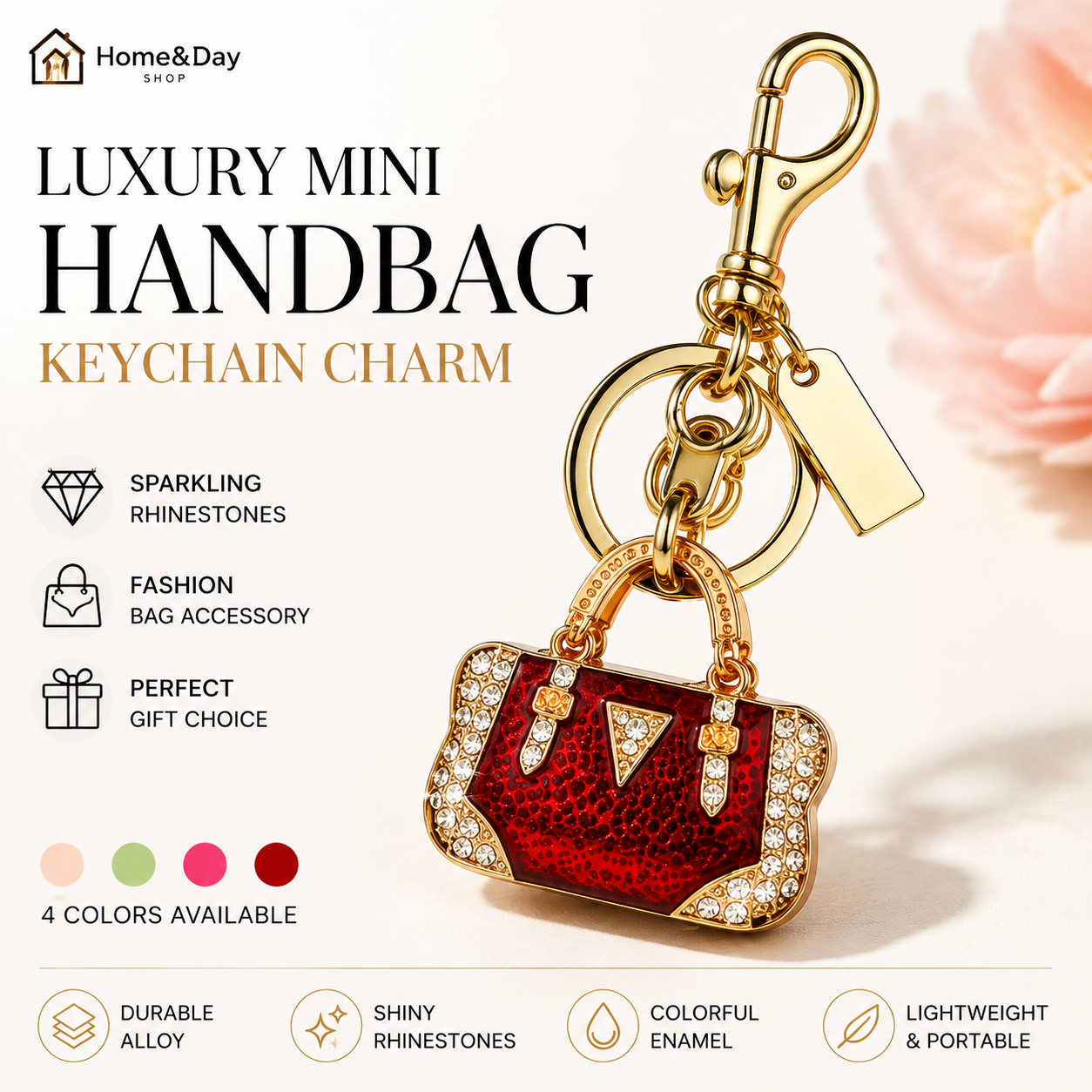 Luxury Mini Handbag Keychain, Rhinestone Purse Charm, Cute Bag Pendant Accessories for Women, Fashion Gift