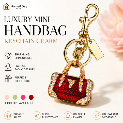 Luxury Mini Handbag Keychain, Rhinestone Purse Charm, Cute Bag Pendant Accessories for Women, Fashion Gift