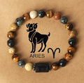 KONGRIA Zodiac Natural Stone Bracelet – 12 Zodiac Energy Beaded Bracelet