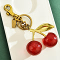 Sparkling Crystal Cherry Keychain Charm, Cute Fruit Bag Charm Pendant, Trendy Purse Accessories for Women, Aesthetic Gift for Birthday & Party