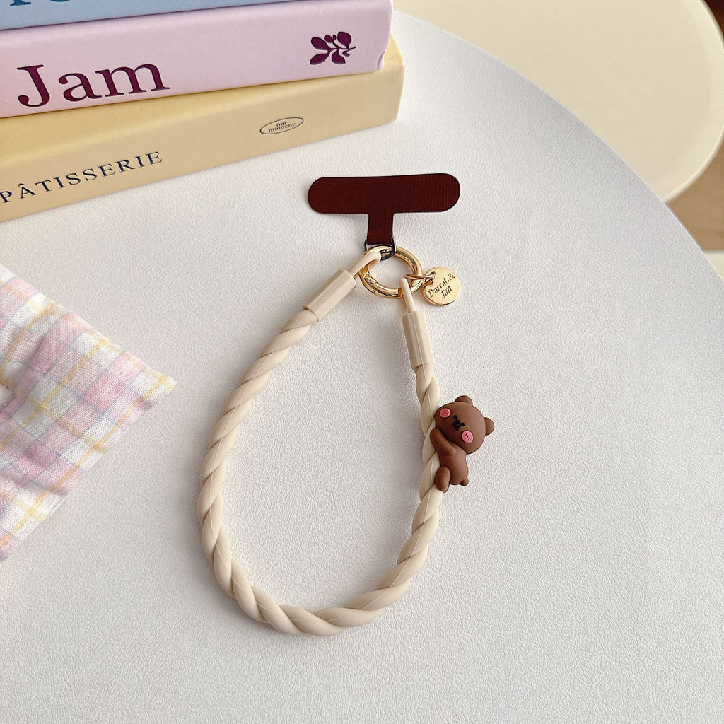 KONGRIA Cute Silicone Braided Phone Wrist Strap – Universal Phone Charm Lanyard